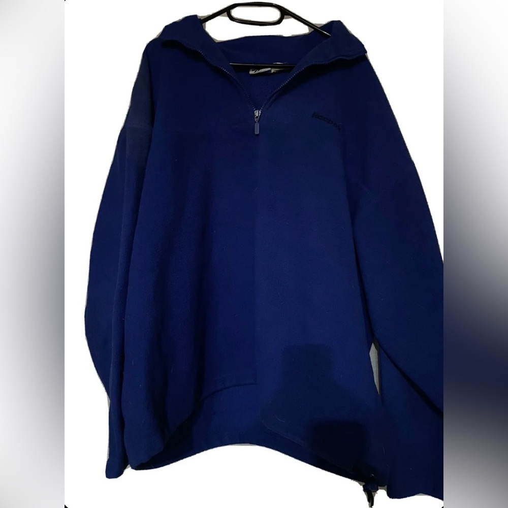 blue reebok quarter zip fleece men’s size large